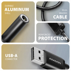 AXAGON ADA-HA, USB-A na 3.5mm jack Hi-Res DAC audio adaptér, 384kHz/32bit, stereo