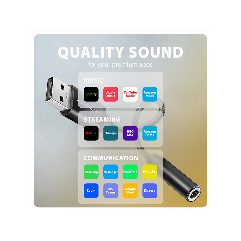 AXAGON ADA-HA, USB-A na 3.5mm jack Hi-Res DAC audio adaptér, 384kHz/32bit, stereo