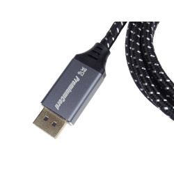 PremiumCord DisplayPort 1.4 prípojný kábel, kovové a pozlátené konektory, 1,5m