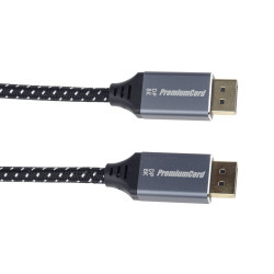PremiumCord DisplayPort 1.4 prípojný kábel, kovové a pozlátené konektory, 1,5m