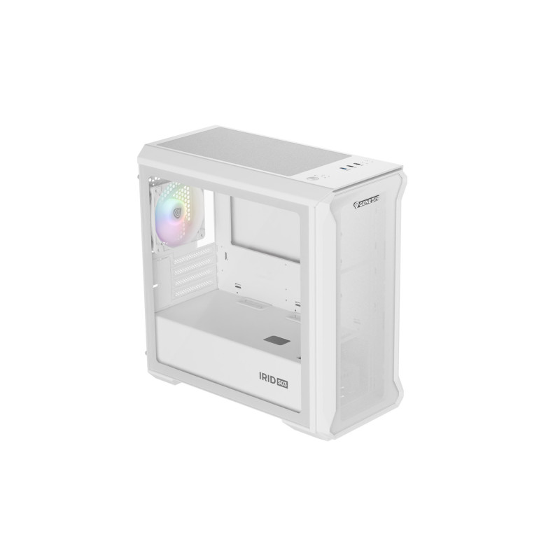 Počítačová skriňa Genesis IRID 503 ARGB LITE/Mini Tower/Transpar./Biela