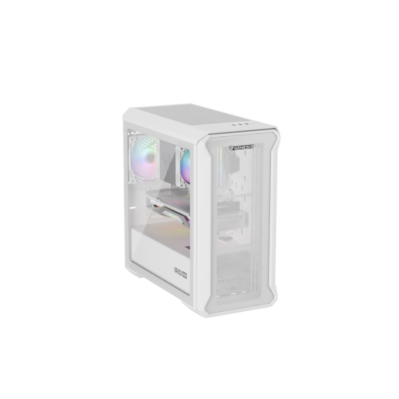 Počítačová skriňa Genesis IRID 503 ARGB LITE/Mini Tower/Transpar./Biela