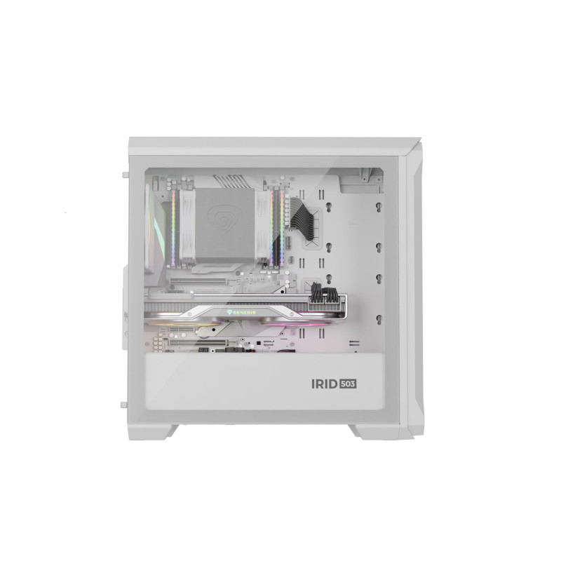 Počítačová skriňa Genesis IRID 503 ARGB LITE/Mini Tower/Transpar./Biela