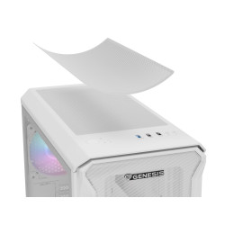 Počítačová skriňa Genesis IRID 503 ARGB LITE/Mini Tower/Transpar./Biela