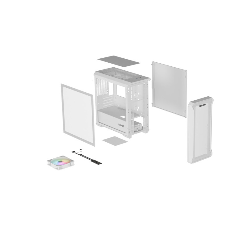 Počítačová skriňa Genesis IRID 503 ARGB LITE/Mini Tower/Transpar./Biela