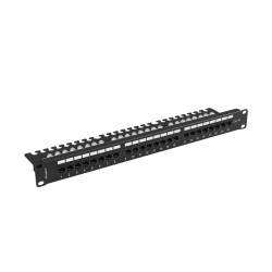 LANBERG PATCH PANEL 24 PORTOV 1U 19'' CAT.6A UTP S POLICIOU ČIERNY