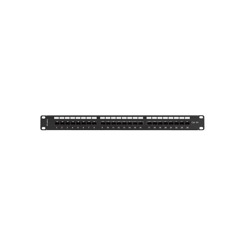 LANBERG PATCH PANEL 24 PORTOV 1U 19'' CAT.6A UTP S POLICIOU ČIERNY