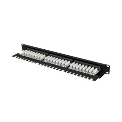 LANBERG PATCH PANEL 24 PORTOV 1U 19'' CAT.6A UTP S POLICIOU ČIERNY
