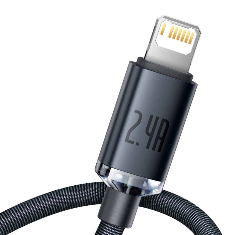 NONAME - Baseus CAJY000001 Crystal Shine Series Dátový Kabel USB - Lightning 20W 1,2m Black