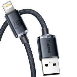 NONAME - Baseus CAJY000001 Crystal Shine Series Dátový Kabel USB - Lightning 20W 1,2m Black