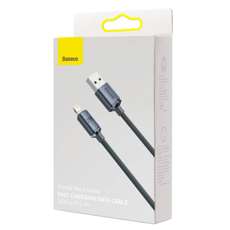 NONAME - Baseus CAJY000001 Crystal Shine Series Dátový Kabel USB - Lightning 20W 1,2m Black