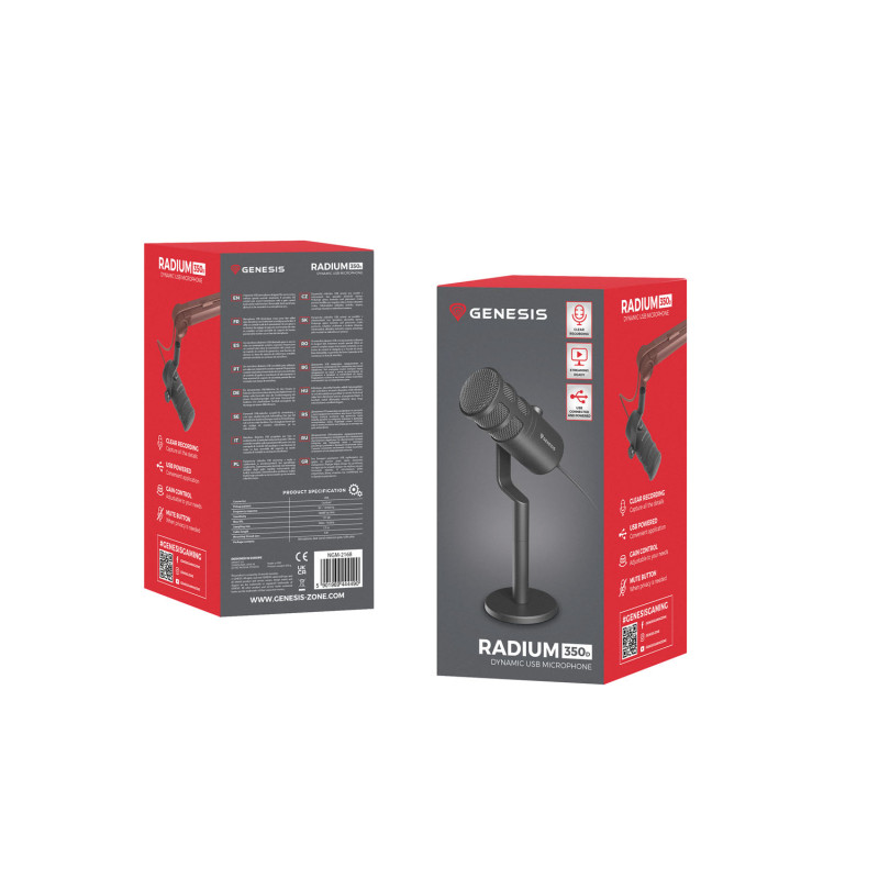 Streamovací mikrofón Genesis Radium 350D Dynamic, USB