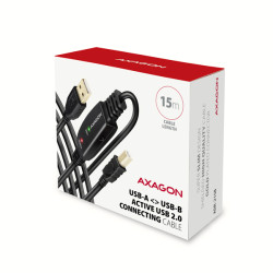 AXAGON ADR-215B, USB 2.0 A-M - B-M aktívny prepojovací/repeater kábel, 15m