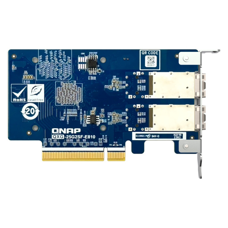 QNAP QXG-25G2SF-E810 - 2x 25GbE SFP28,PCIe Gen3 x8