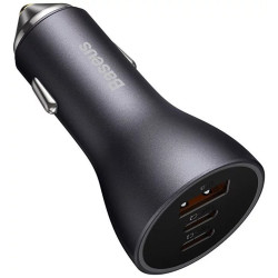 NONAME - Baseus CGJP010013 Nabíjačka do Auta Triple Quick Charger USB/USB-C/USB-C 65W Dark Grey