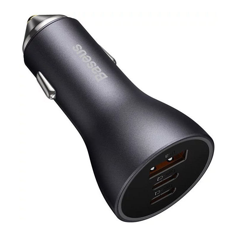 NONAME - Baseus CGJP010013 Nabíjačka do Auta Triple Quick Charger USB/USB-C/USB-C 65W Dark Grey