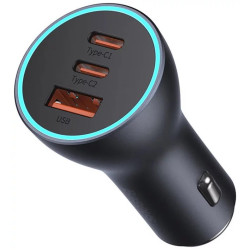 NONAME - Baseus CGJP010013 Nabíjačka do Auta Triple Quick Charger USB/USB-C/USB-C 65W Dark Grey