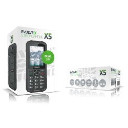 EVOLVEO StrongPhone X5, IP68 odolný Dual SIM telefón, 2,4'' LCD, 2500mAh, černo-sivý