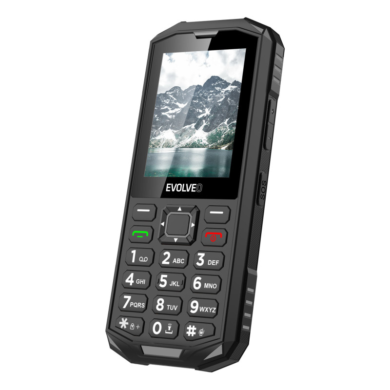 EVOLVEO StrongPhone X5, IP68 odolný Dual SIM telefón, 2,4'' LCD, 2500mAh, černo-sivý