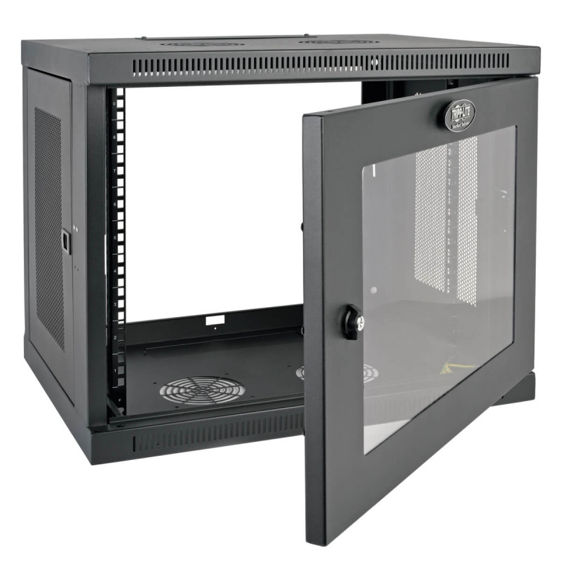EATON - Skriňa SmartRack 9U, Mini Rack, Š - 600mm, Hl - 450mm, hĺbka pre prepínače, presklené dvere, na stenu