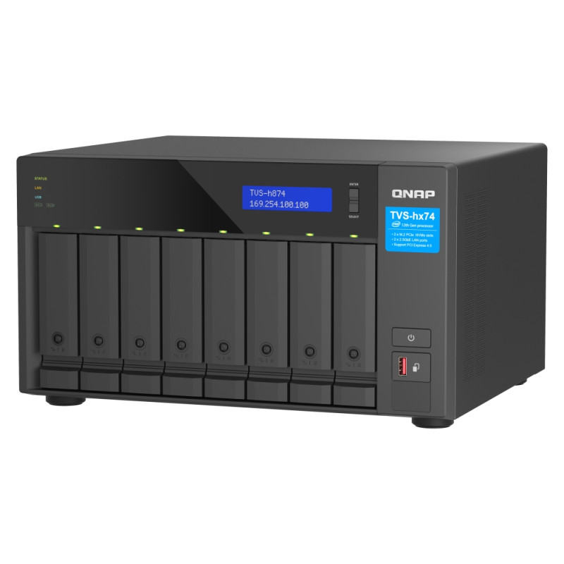 QNAP TVS-h874X-i9-64G (16core (i9), ZFS, 64GB RAM, 8x SATA, 2x M.2 NVMe, 2x PCIe, 2x2,5GbE, 2x10GbE)