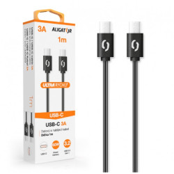 ALIGATOR Dátový kábel POWER 3A, USB-C/USB-C, čierny