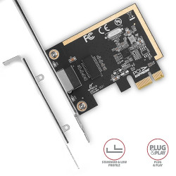 AXAGON PCEE-GRF, PCIe sieťová karta - 1x Gigabit Ethernet port (RJ-45), Realtek 8111F, vr. LP