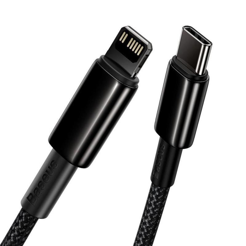 NONAME - Baseus Dátový kábel Tungsten Gold PD 20W 2m USB-C/Lightning čierny