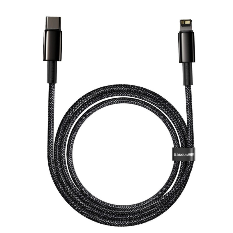 NONAME - Baseus Dátový kábel Tungsten Gold PD 20W 2m USB-C/Lightning čierny