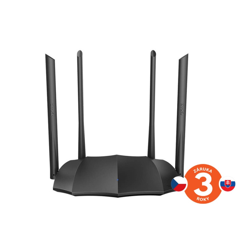 Tenda AC8 WiFi AC Gigabit Router 1200Mbps, 1x GWAN, 3x GLAN, 4x 6dBi antény, WISP, Uni.Repeater, APP