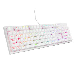 Genesis herná mechanická klávesnica THOR 303/RGB/Outemu Peach Silent/Drôtová USB/US layout/Biela