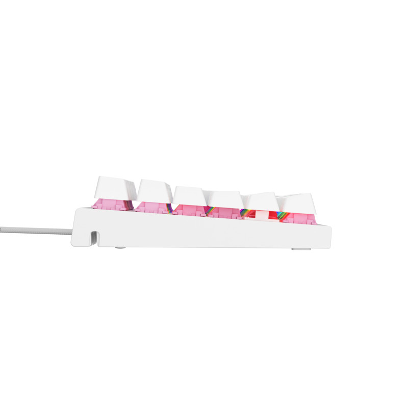 Genesis herná mechanická klávesnica THOR 303/RGB/Outemu Peach Silent/Drôtová USB/US layout/Biela