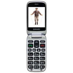 EVOLVEO EasyPhone FS, vyklápací telefón 2.8'' pre seniorov s nabíjacím stojanom (červená farba)