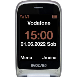 EVOLVEO EasyPhone FS, vyklápací telefón 2.8'' pre seniorov s nabíjacím stojanom (červená farba)