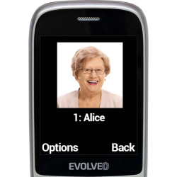 EVOLVEO EasyPhone FS, vyklápací telefón 2.8'' pre seniorov s nabíjacím stojanom (červená farba)