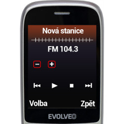 EVOLVEO EasyPhone FS, vyklápací telefón 2.8'' pre seniorov s nabíjacím stojanom (červená farba)