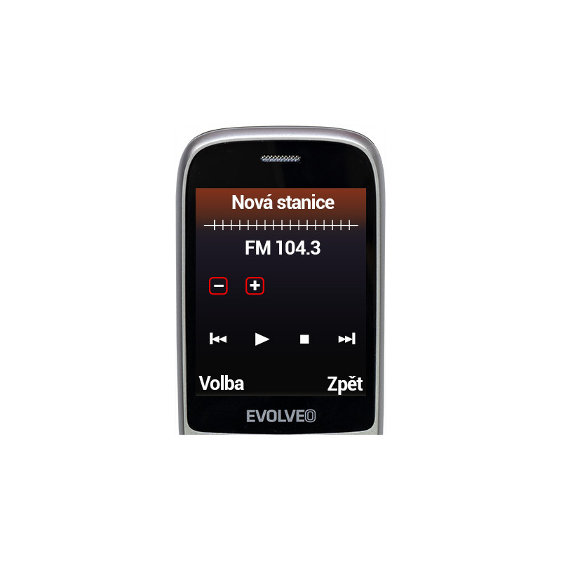 EVOLVEO EasyPhone FS, vyklápací telefón 2.8'' pre seniorov s nabíjacím stojanom (červená farba)
