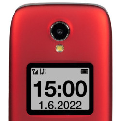 EVOLVEO EasyPhone FS, vyklápací telefón 2.8'' pre seniorov s nabíjacím stojanom (červená farba)