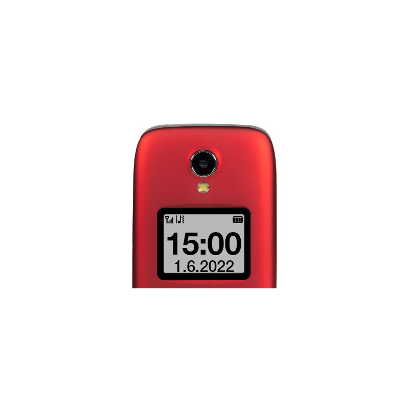 EVOLVEO EasyPhone FS, vyklápací telefón 2.8'' pre seniorov s nabíjacím stojanom (červená farba)