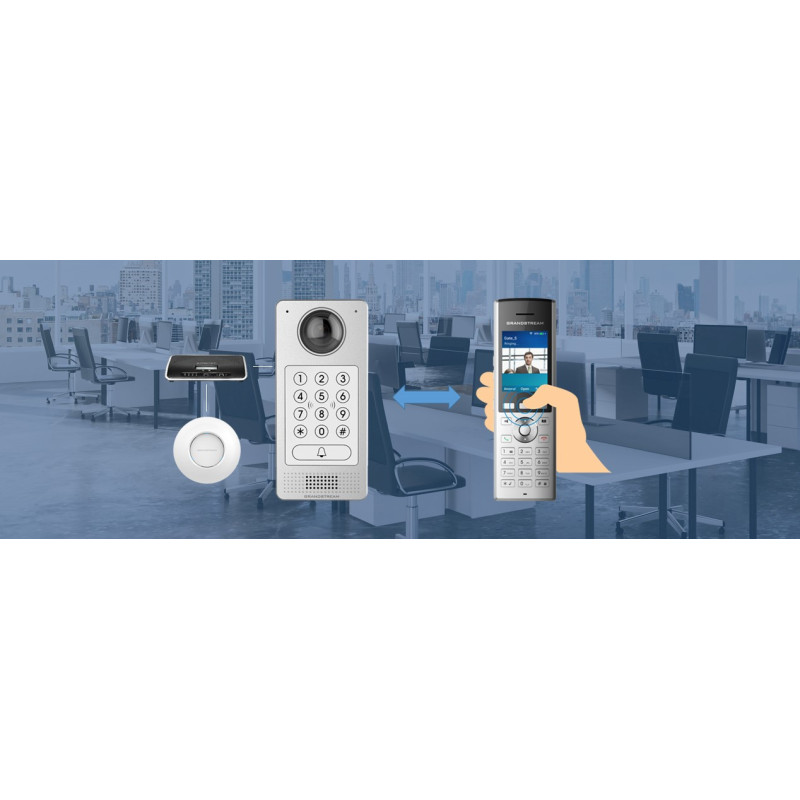 Grandstream WP820 WiFi IP tel., 2,4'' bar. displ., 2SIP úč., video, BT, Micro USB, Handover
