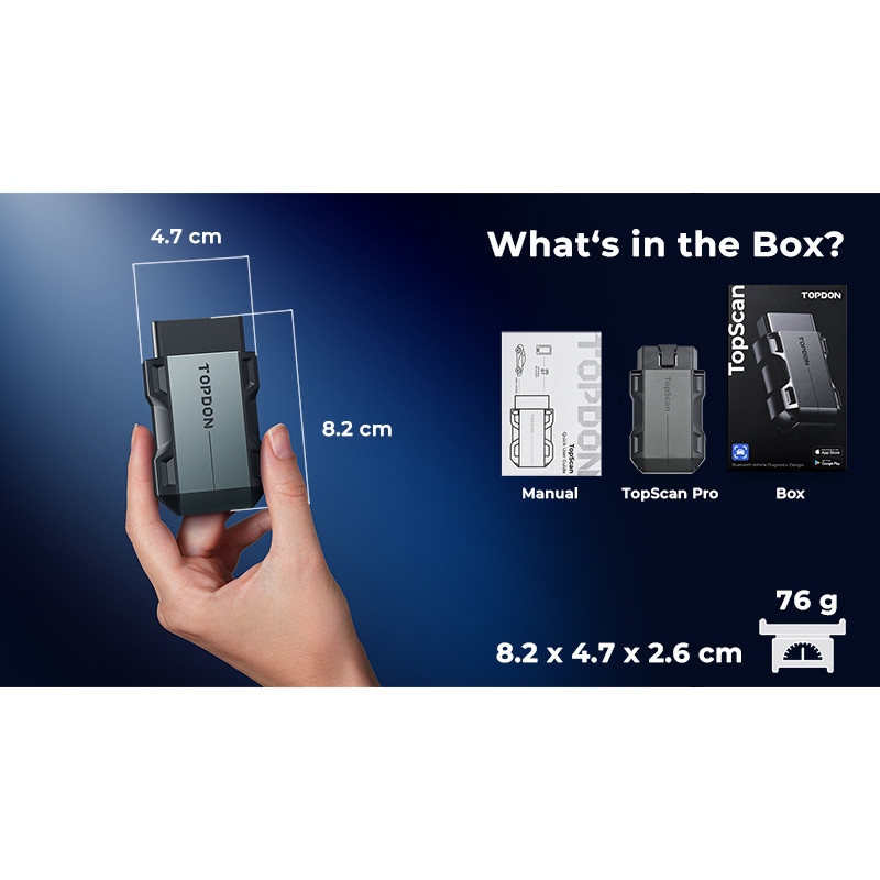 VIKING - TOPDON diagnostické zariadenie TopScan Pro/OBD 2 funkcie/13 špeciálnych funkcií/Android/iOS/aplikácie