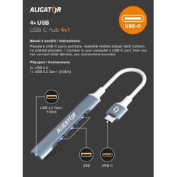Aligator Hub USB-C / 4x USB