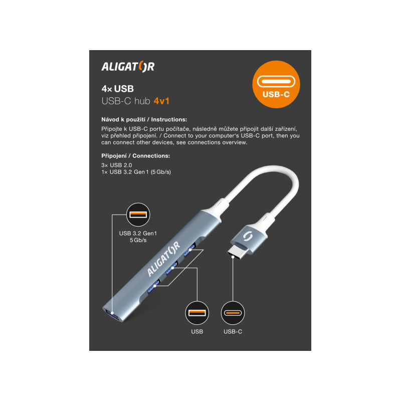 Aligator Hub USB-C / 4x USB
