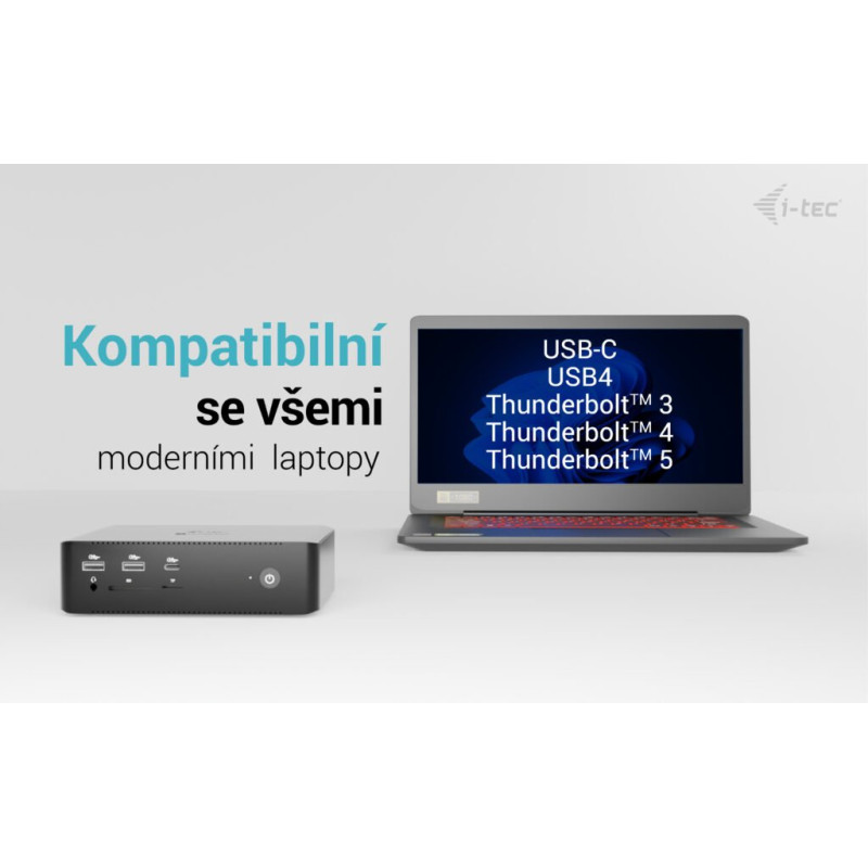 i-tec Thunderbolt5 Quattro Display Docking Station, 5x USB, 2.5 GLAN, Power Delivery 140W