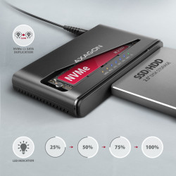 AXAGON ADSA-CC USB-C 10 Gbps - NVMe M.2 SSD & SATA 2.5''/3.5'' SSD/HDD CLONE MASTER 2