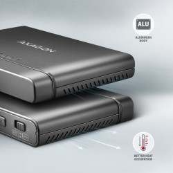 AXAGON ADSA-CC USB-C 10 Gbps - NVMe M.2 SSD & SATA 2.5''/3.5'' SSD/HDD CLONE MASTER 2