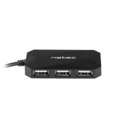Natec Locust rozbočovač 4x USB 2.0 HUB, čierny
