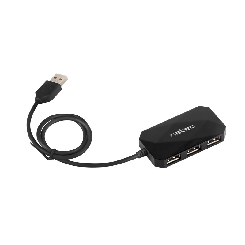 Natec Locust rozbočovač 4x USB 2.0 HUB, čierny