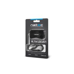 Natec Locust rozbočovač 4x USB 2.0 HUB, čierny