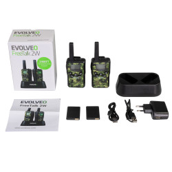 EVOLVEO FreeTalk 2W, PMR vysielačka s výkonom 0,5 a 2W, poľovnícka kamufláž
